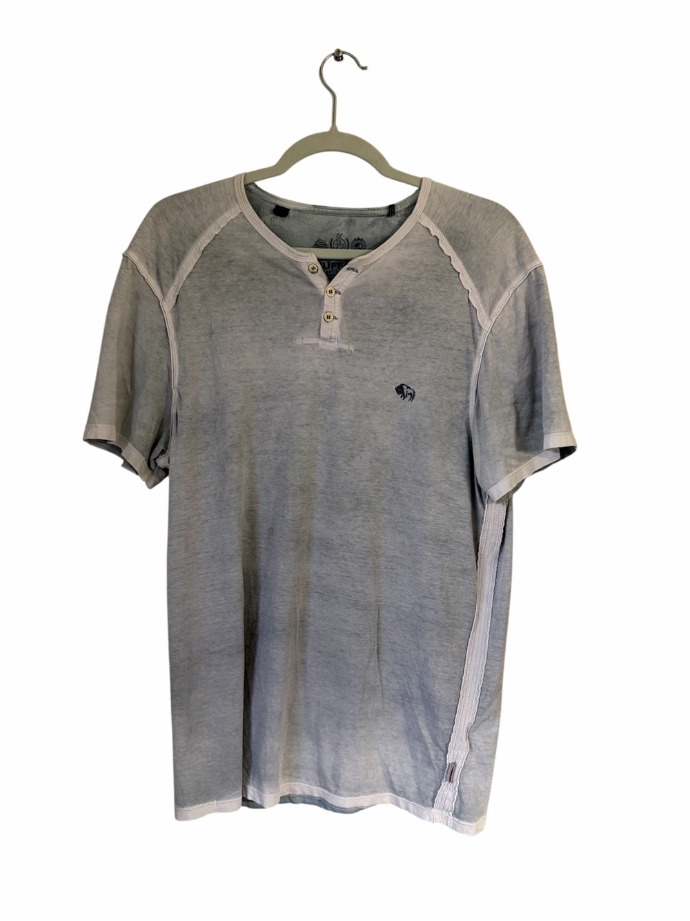 Buffalo David Bitton Light Gray Men's Short-Sleeve Henley